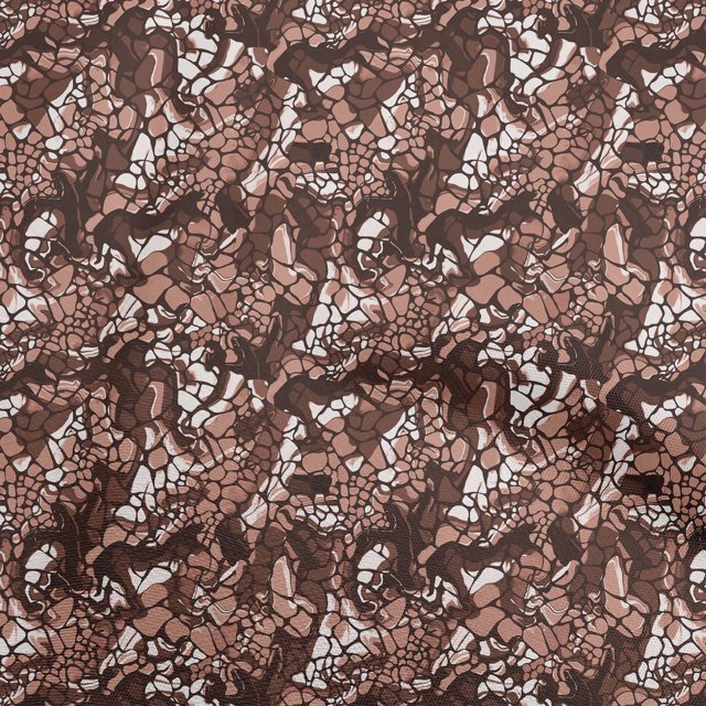 oneOone Cotton Silk Brown Fabric Abstract Sewing Craft Projects Fabric Prints By Yard 42 Inch Wide