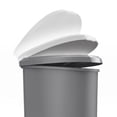thumbnail image 4 of Simplehuman 50 Liter / 13 Gallon Semi-Round Plastic Step Garbage Bin with Secure Slide Lock Lid, Gray, 4 of 9