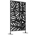 thumbnail image 1 of Outsunny Metal Outdoor Privacy Screen with Stand for Garden Backyard Black, 1 of 10