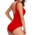 thumbnail image 3 of RKSTN Tendances Maillots de Bain une Pièce pour Femmes à Blocs de Couleur Imprimé Dos Croisé Maillots de Bain Athlétiques Modestes, 3 of 4