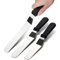 thumbnail image 2 of Hearth & Gear Angled Stainless Steel Icing Spatula 3 Pack 6 Inch 8 Inch 10 Inch Baking Tool Stainless Steel Cake Spatula 3 Piece Set Of Spatula Flower Spatula for Baking Silicone Cookie Stencils 420, 2 of 7
