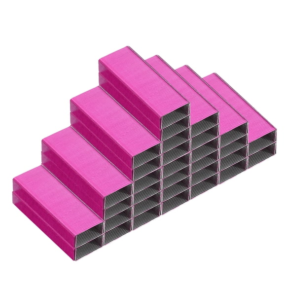 Unique Bargains Agrafes pour Agrafeuse, Lot de 2 Mini Agrafes #10 de 3/16 Po pour Fournitures de Bureau, Rouge Rosé