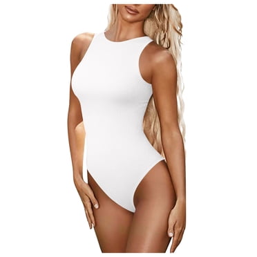 HWRETIE Women's Patchwork One Piece Swimsuit Sexy Casual Beach Bathing Suit