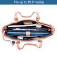 thumbnail image 4 of Professional Laptop Purse Tote Bag with Padded Compartment Fits Up to 15.6 Inch Computer N1-Pink, 4 of 5