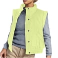 thumbnail image 2 of Women's Casual Solid Color Lapel Hooded Sleeveless Jacket with Elastic Hem for Spring and Summer, 2 of 8