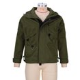 thumbnail image 4 of Pisexur Veste Coupe-Vent Homme Décontractée Unie à Multiples Poches à Capuche à Fermeture Éclair Garde au Chaud à Manches Longues Veste de Randonnée Homme Imperméable Grande Taille Vestes pour Hommes, 4 of 7