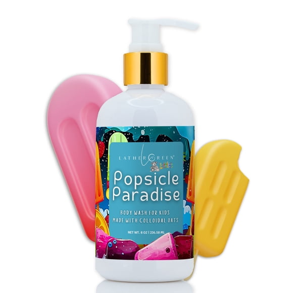 Gel Douche Naturel pour Enfants Popsicle Paradise - Hydrate la Peau avec de l'Avoine Colloïdale - 8 oz par LatherGreen