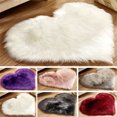thumbnail image 4 of Heart Shaped Shaggy Faux Fur Fluffy Rug Hairy Carpet Floor Mat Home Bedroom, 4 of 6