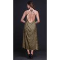 thumbnail image 2 of Bimba Geometric Causal Long Backless Halter NeckDressWomen Printed BeachDress-Small, 2 of 6