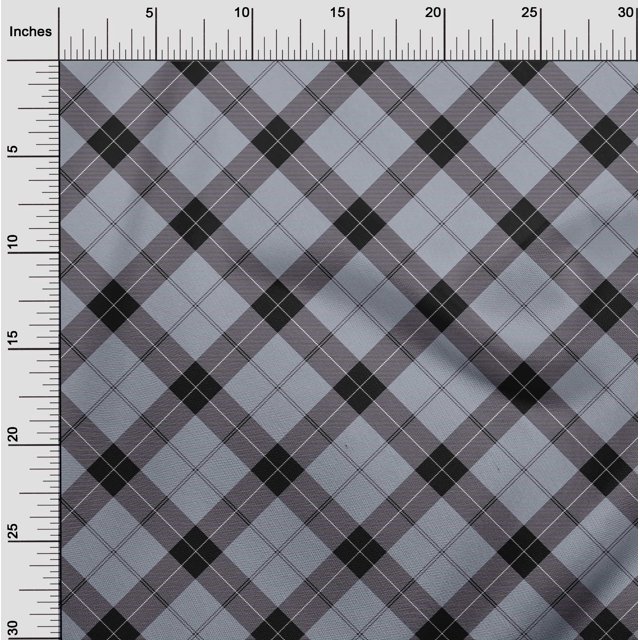 oneOone Tissu Polyester Lycra Tartan Décor Tissu Imprimé BTY 56 Pouces de Large