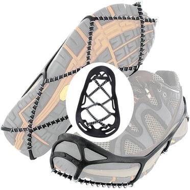 Crampons de Traction de Randonnée pour Équipement d'Escalade sur Glace et Neige - Couvre-Chaussures Antidérapants pour Activités Extérieures et Sports d'Hiver - Semelle Pleine Durable - Équipement d'Hiver 2 Pcs
