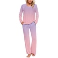 thumbnail image 3 of Sentmoon 2 Pcs Robes de Nuit pour Femmes Adultes Col Ras du Cou Ensembles de Pyjama pour Femmes Shorts Amples Robe de Nuit à Dégradé de Couleurs pour Femmes avec Poches pour Photos de Famille Assorties TG, 3 of 7