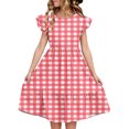 thumbnail image 1 of LOVZFMLL Dresses Kids Summer Double Layer Ruffle Sleeve Dress 5-14 Years, 1 of 8