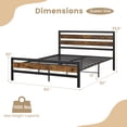 thumbnail image 2 of Costway Queen Industrial Metal Platform Bed Frame Rustic Headboard Mattress Foundation, 2 of 10