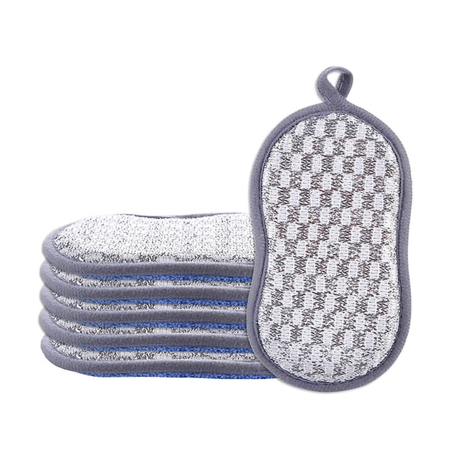 Ynlkorvg Cleaning Brush Sponges Kitchen Dish Sponge For Washing Dishes Cleaning Kitchen 6 Pack Non Scratch Rough Scrubbers Side For Non Stick Cookware Soft Microfiber Scrub Side For Dishes