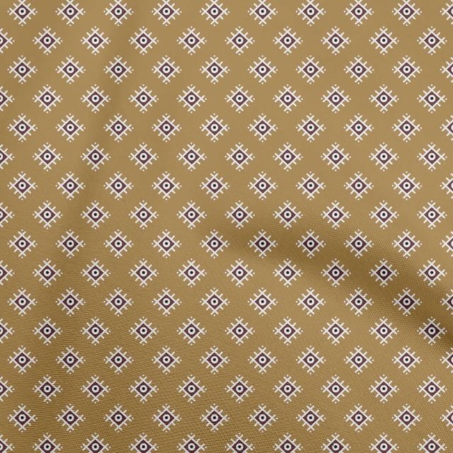 oneOone Cotton Poplin Light Brown Fabric Asian Block Geometrical Shape Sewing Craft Projects Fabric Prints By Yard 56 Inch Wide