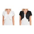 thumbnail image 1 of (2-Pack) Kcodviy Women Solid Short Cardigan Plus Sleeve Cropped Bolero Open Women Plus Sweaters Front Chiffon Cardigan, 1 of 6