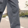 thumbnail image 4 of WRKEKC Casual Pants for Men Spring Fall Trendy Solid Color Drawstring Elastic Waist Long Pants for Daily Casual Gym Outings Dynamic Wear, 4 of 6
