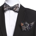 thumbnail image 1 of Amedeo Exclusive Men's Black And Bronze Silk Self Bow Tie, 1 of 1