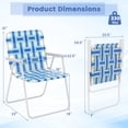 thumbnail image 3 of Costway 4PCS Folding Beach Chair Camping Lawn Webbing Chair Lightweight 1 Position Blue, 3 of 9
