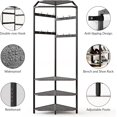 thumbnail image 3 of Eastvita Corner Coat Rack with Shoe Bench - Entryway Rack with 12 Double Hooks/Corner Hall Tree with Storage/Organizer Shoe Bench Shelf for Entryway/Hallway/Closet, 3 of 5