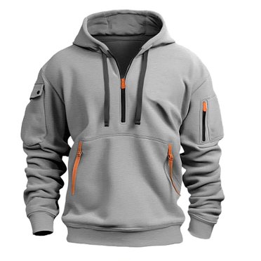 Pisexur Jackets for Men Spring And Men's Hoodie Zipper Multi Pocket Pullover Sports And Casual Coat Fall Jackets Windbreaker Jackets