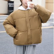 EGNMCR Womens Long Puffer Coat, Long Sleeve Padded Winter Down Coats, Hooded Parka Jacket Women Warm Pocket Coat Turn Down Collar Long Jacket Winter Down Parkas Women Coat