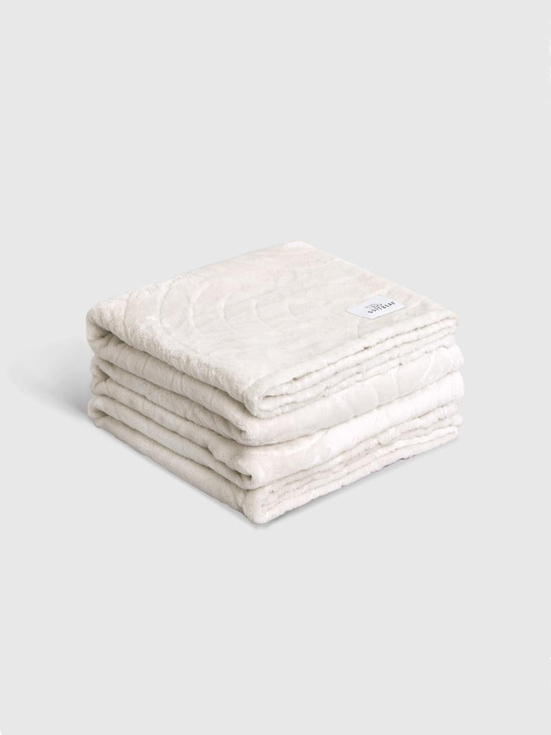 Couverture en Flanelle Polaire-Blanc
