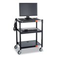 thumbnail image 2 of Pemberly Row Black Steel Adjustable Height Mobile Media Cart in Black, 2 of 3