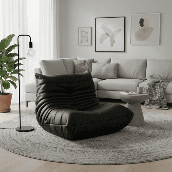 Fauteuil Poire Moderne en Microfibre et Caoutchouc de Silicone - Léger, Siège Polyvalent pour Salon, Chambre et Dortoir (Blanc)
