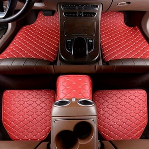 5pcs Car Floor Mats, Universal Waterproof Front & Rear Seats Floor Mats, PU Leather