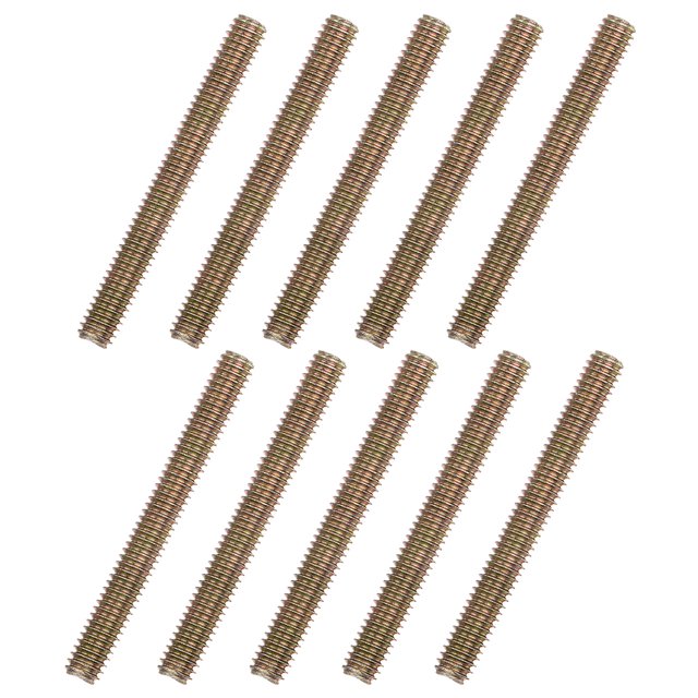 Unique Bargains 10pcs 5/16x3' Carbon Steel Fully Threaded Rod Bar Studs for Furniture Mounting Assembly