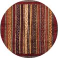 thumbnail image 1 of Ahgly Company Tapis Rond Abstrait Rouge Foncé pour Intérieur, 4 Pieds Rond, 1 of 6