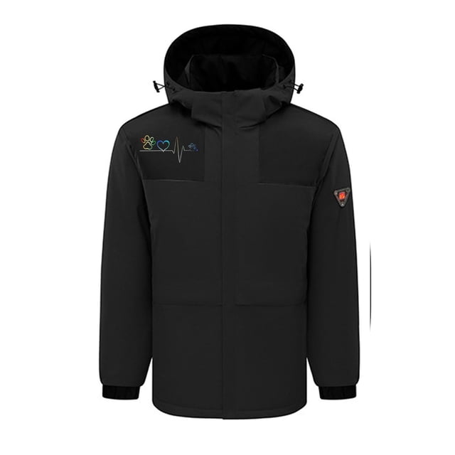 RXIRUCGD USB Intelligent Constant Temperature Heated Windproof Plus Size Coat For Men And Women Winter 4 Heated Jacket Coat( Black, Size:L )