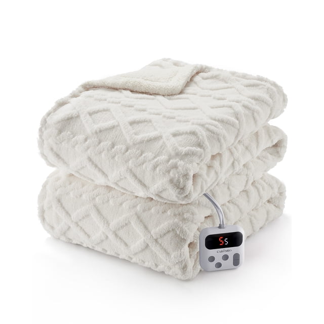 Electric Heated Throw Blanket - 10 Adjustable Heat Levels, 10-Hour Timer, ETL Certified, Portable, Washable, Fast Heating - 50x60 inches