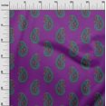 thumbnail image 2 of oneOone Silk Tabby Fabric Paisley Block Printed Fabric 1 Yard 42 Inch Wide, 2 of 4