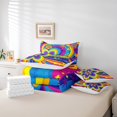 thumbnail image 5 of YST Groovy Flowers Comforter Set - 7-Piece Hippy Girl Flower Bedding Ensemble, Queen, 5 of 5