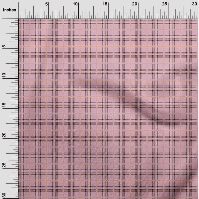 oneOone Georgette Viscose Fabric Tartan Check Print Sewing Fabric BTY 42 Inch Wide