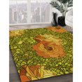 thumbnail image 3 of Ahgly Tapis d'Intérieur Lavable en Machine Carré Transitionnel Brun Bronze Foncé, 8 Pieds Carré, 3 of 7