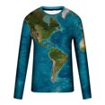 thumbnail image 4 of TIMIFIS Chemises pour Hommes Chemises à Manches Longues T-Shirt à Imprimé Graphique T-Shirt Décontracté à Col Rond Chandail Molletonné Haut-Navyfall, 4 of 5
