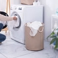 thumbnail image 4 of Foldable Laundry Basket with Sisal Rope Handles, Large Capacity Dirty Clothes Hamper for College Dorm, Bathroom, Bedroom, 4 of 6