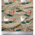 thumbnail image 1 of Soimoi Poly Crepe Fabric Rabbit,Sheep & Deer Kids Print Sewing Fabric Yard 52 Inch Wide, 1 of 3