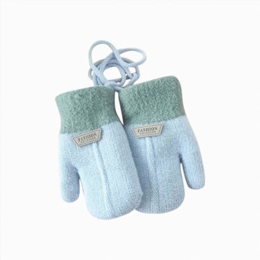 Splozh Kids Ski Gloves Baby Mittens for Baby Snow Gloves for Kids Girls Boys Winter Snow Ski Gloves Kintted Warm and Soft Gloves Light blue,S