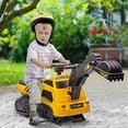 thumbnail image 2 of Aosom 3 in 1 Ride on Excavator Bulldozer, Road Roller w/ Music, Green, 2 of 9