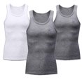 thumbnail image 2 of Aboser 3 Pack Men's Workout Muscle Tank Tops Sleeveless Quick Dry Gym Shirts Stretch Slim Fit Basic Tees Big and Tall Men Performance Quick Dry Tank Top, 2 of 7