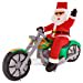 thumbnail image 3 of Christmas Masters 6 Foot Inflatable Santa Claus Riding a Motorcycle with Hand Up Waving Hello LED Lights Indoor Outdoor Yard Lawn Decoration - Cute Funny Chopper Xmas Holiday Party Blow Up Display, 3 of 10