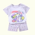 thumbnail image 4 of EGNMCR Ensembles de Blouses et Chemises à Manches Courtes Col Rond pour Tout-Petits Garçons Filles Mode Mignon Imprimé Chiot Costume Décontracté Ensemble Fille, 4 of 4