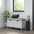 thumbnail image 2 of HOMCOM Shoe Bench w/ Seat Cushion, Shoe Storage Bench, Shoe Cabinet, White, 2 of 10