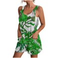 thumbnail image 1 of Pisexur Combinaison Femme Casual Plus Size Summer Floral Sans Manches en Vrac Réglable Spaghetti Sangle Shorts Extensibles d'Une Seule Pièce avec Poches S-3XL, 1 of 5