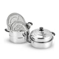 thumbnail image 2 of SUS560-3 Thick Stainless Steel Three-layer Steamer Cookware Stainless Steel Multicooker with 2 Perforated Steel Insert, 2 of 7